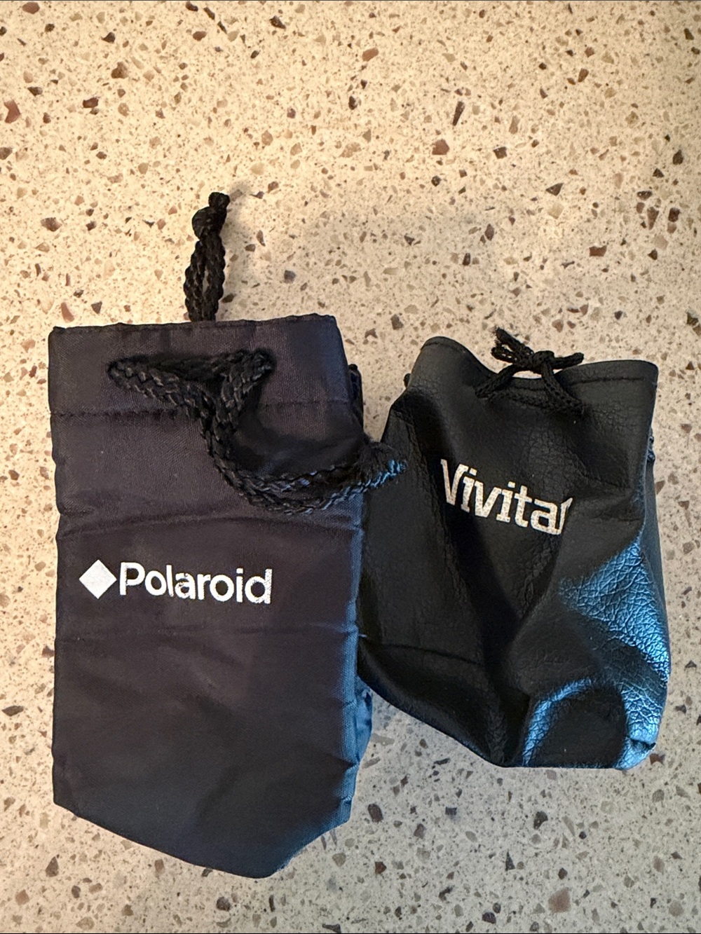 Polaroid Black Drawstring Accessory Pouch for Electronics